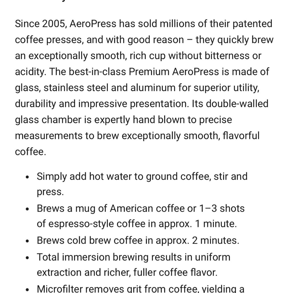 AeroPress Premium Glass Coffee Press - Picture 5 of 7